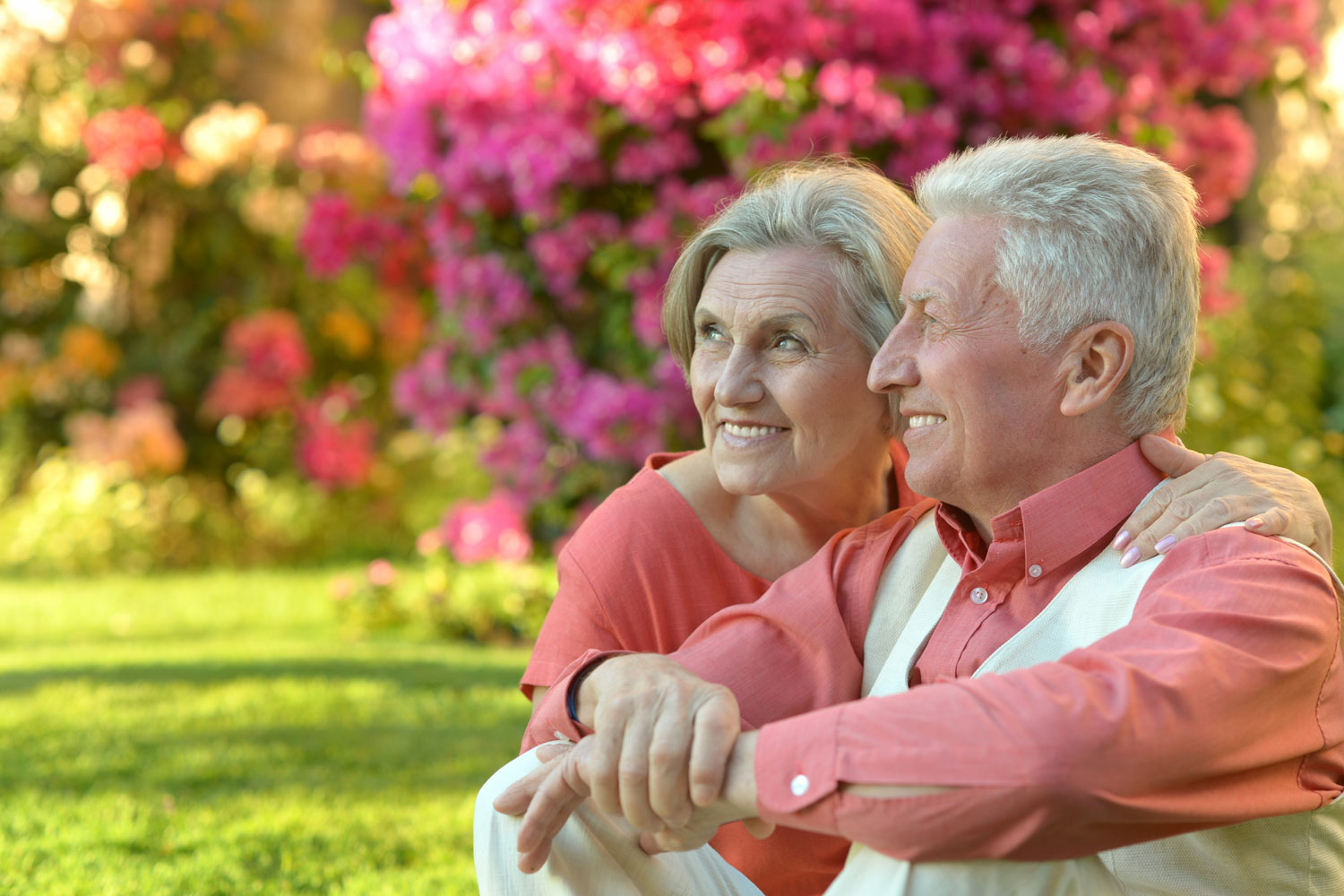 Elder love. It was a nice Summer Day two elderly couples.